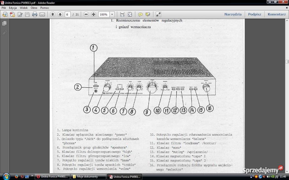 Wzmacniacz Unitra Pw 9013