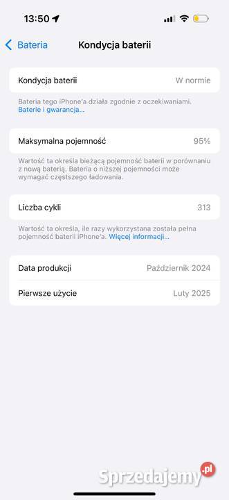 iPhone 16 Pro 128 GB nowy 95 bateria etui Warszawa