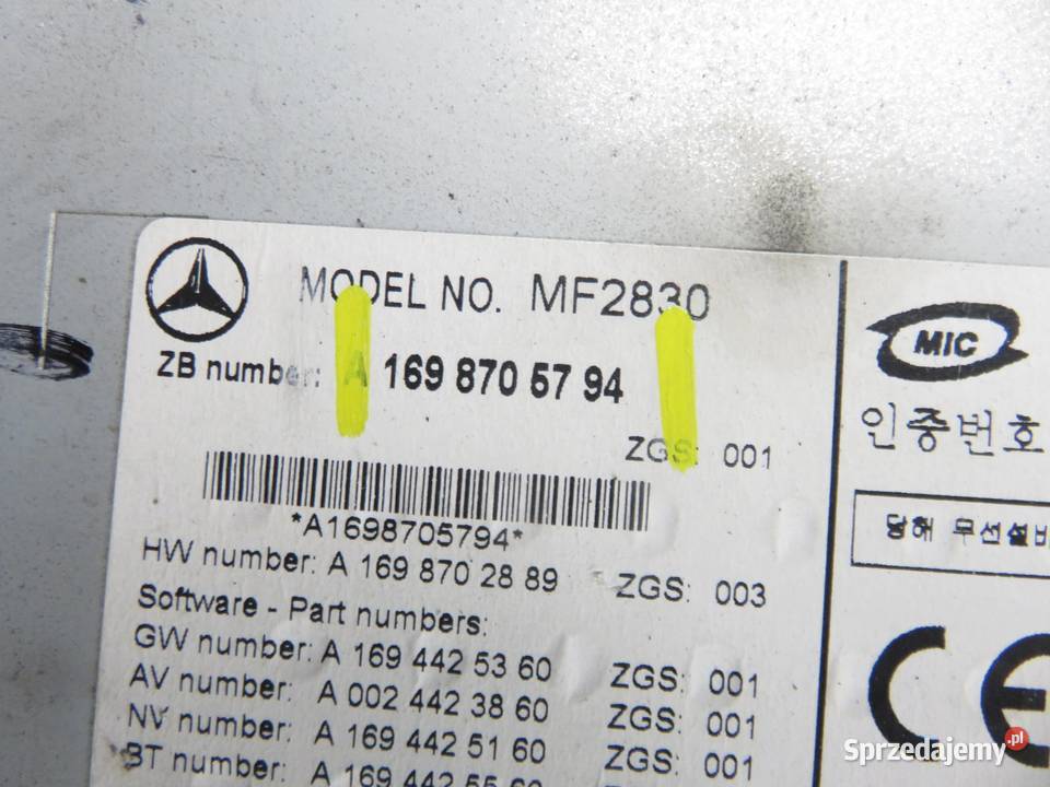 RADIO MERCEDESBENZ BCLASS W245 1698705794