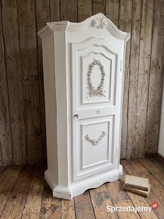 Szafa jednodrzwiowa wąska drewniana shabby Żary