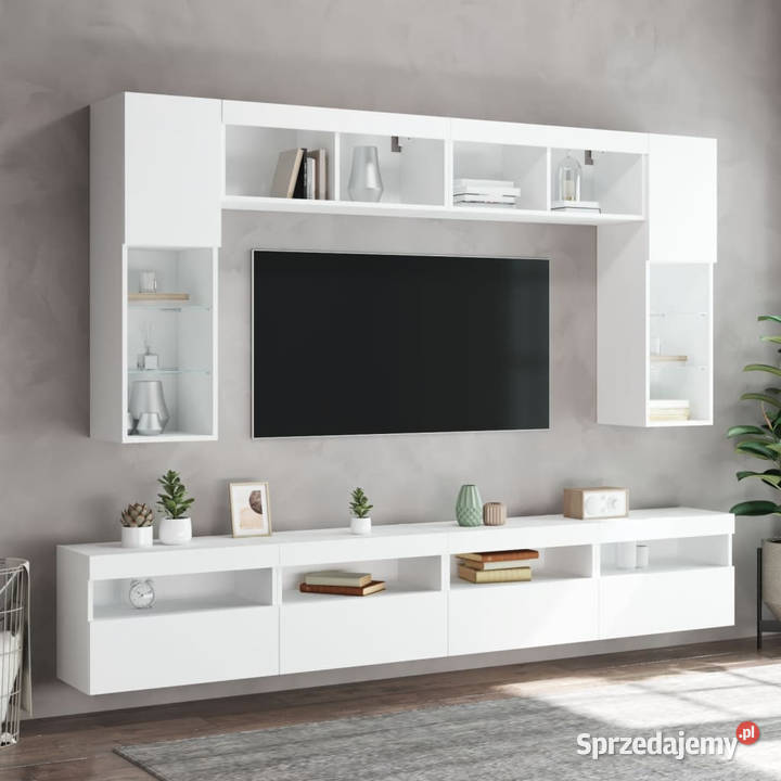 Ścienna szafka TV z LED biała 60x30x40 WM837183 Warszawa