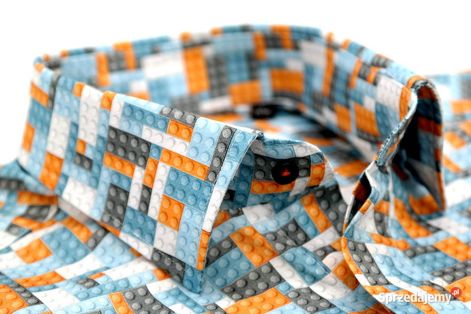 GIOVANNI PERA Koszula męska klocki lego różne niebieski Ostrów Wielkopolski sprzedam