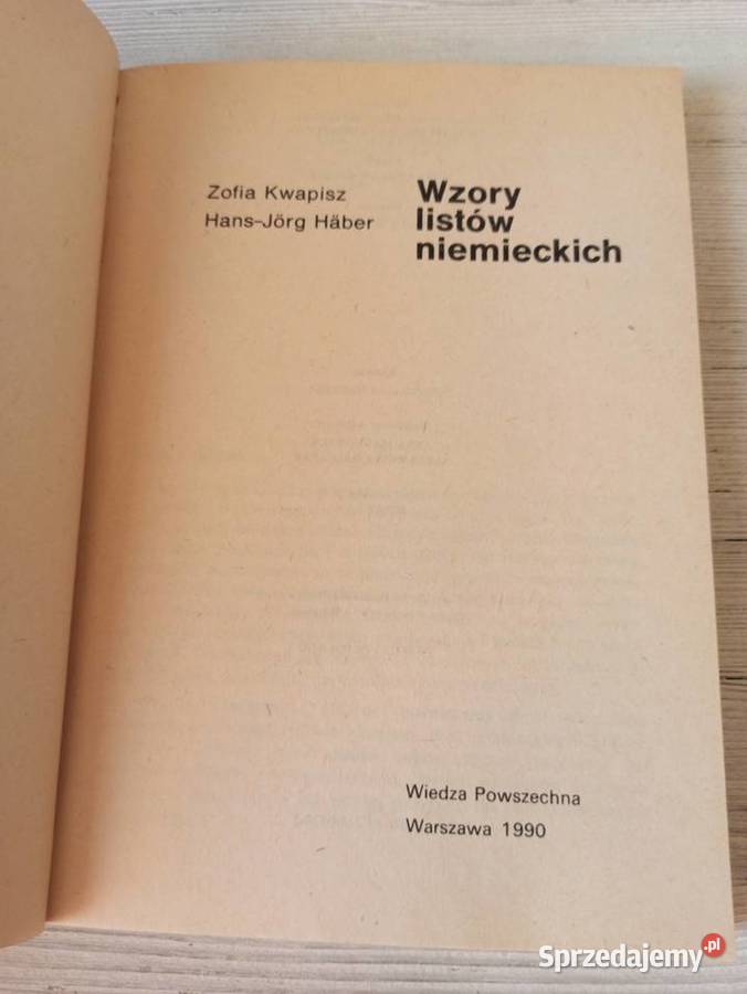 Wzory listów niemieckich Zofia Kwapisz Hans Jrg Antykwariat Bielsko-Biała sprzedam