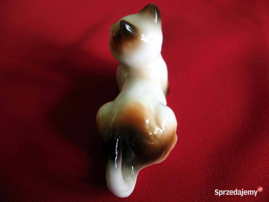 Kot naturalistyczna figurka z porcelany 4 x 65 x beżowy Siedlce sprzedam