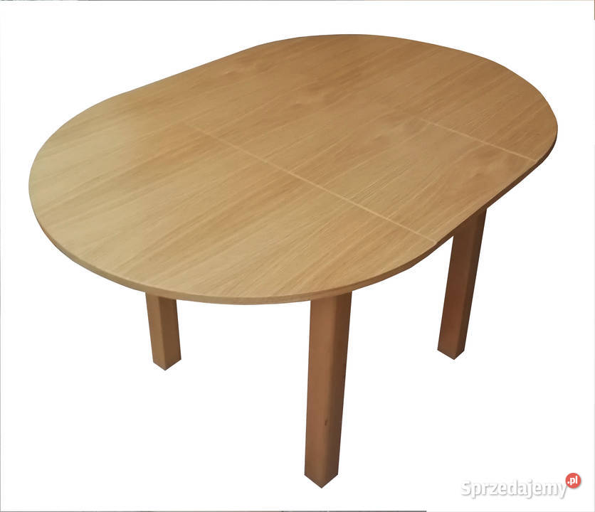 STÓŁ OKRĄGŁY ROZKŁADANY FI 90 ŁAWA KOLORY BIAŁY