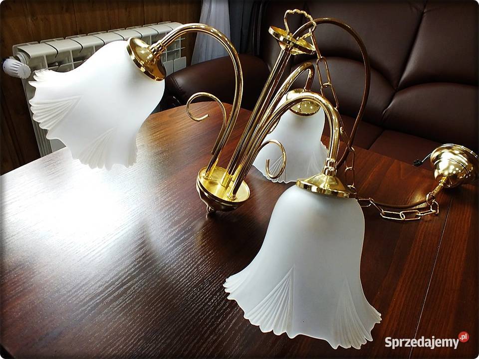 Złoty Żyrandol 3 ramienny Lampa wisząca sufitowa Żary