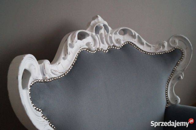 Fotel barokowy shabby chic szary Stalowa Wola