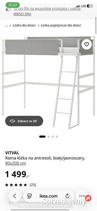 Łóżko na antresoli lubelskie Puławy