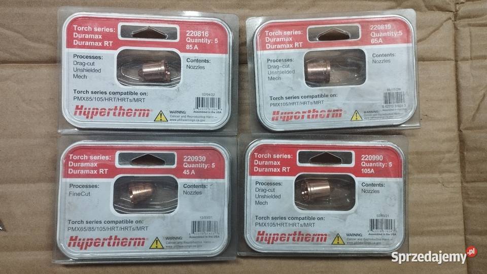Hypertherm dysze elektrody pierścienie świętokrzyskie Mirzec