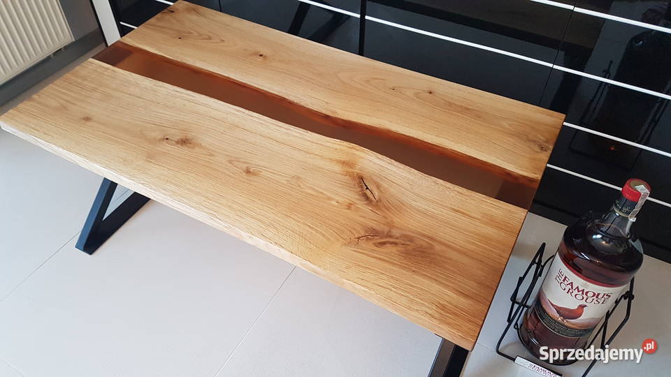 Stolik kawowy dębowy stolik żywica rzeka Warszawa sprzedam