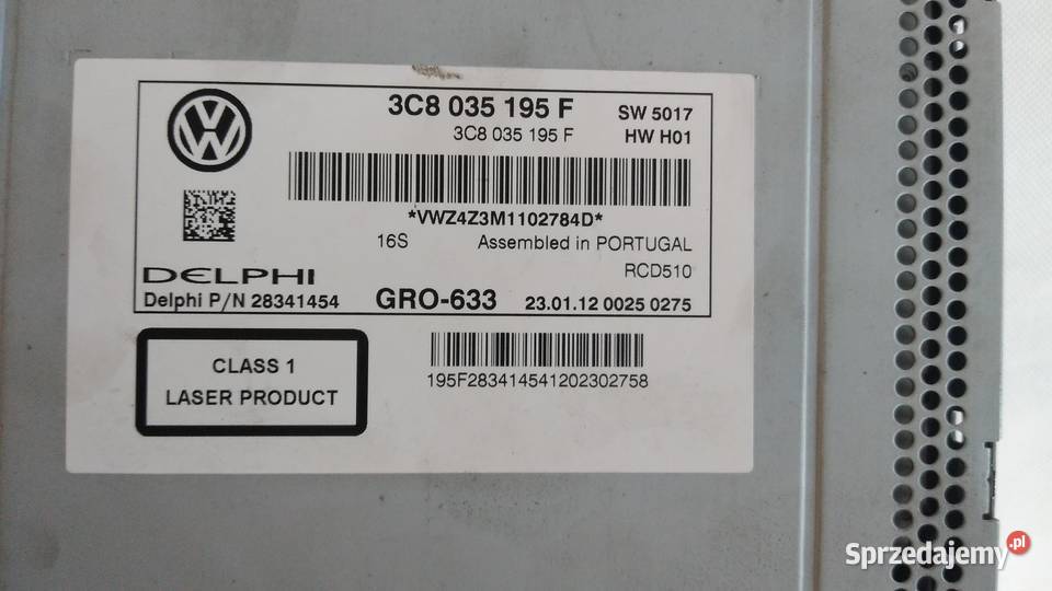 VW RCD 510 RadioZmieniarka 6 CD stan Jarocin
