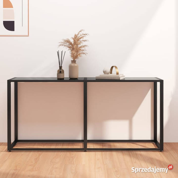 Konsola czarna 160x35x755 szkło hartowane Stoły Warszawa