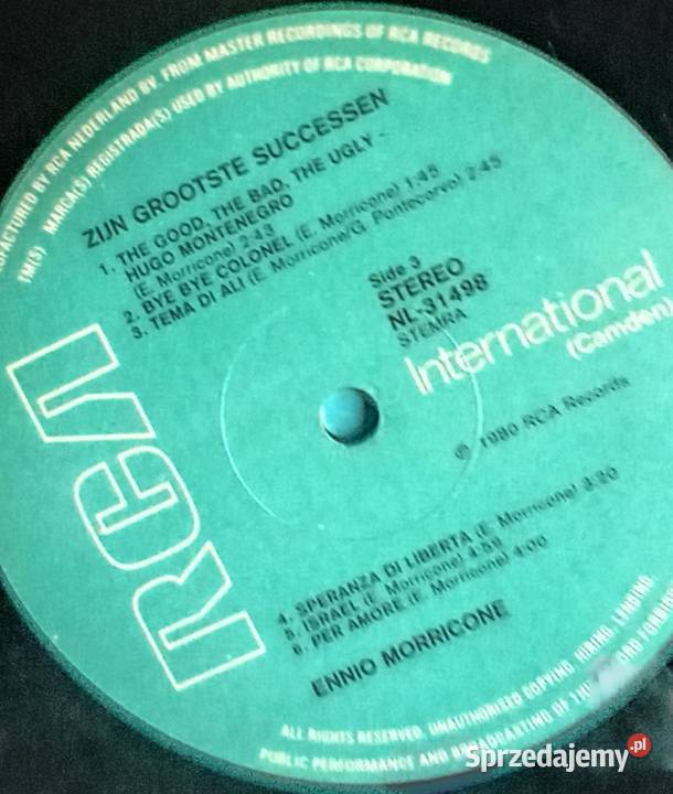 Ennio Morricone Zijn Grootste Successen 2xLP RCA filmowa Koźminek