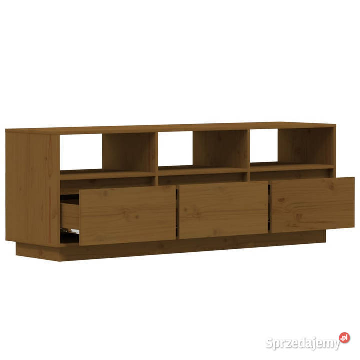 Szafka pod TV miodowy brąz 140x37x50 lite drewno sprzedam
