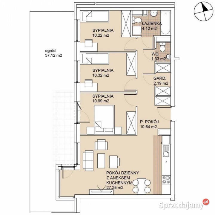 Deweloperskie 4pokojowe mieszkanie z ogrodem Wrocław