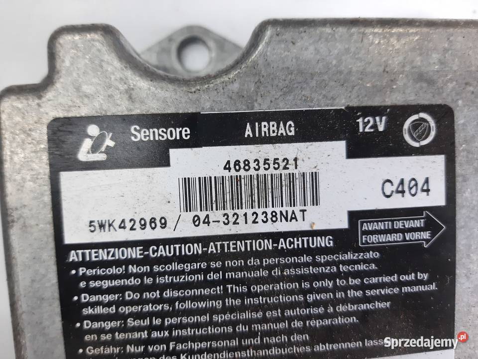 Sensor sterownik moduł poduszek Air Bag Fiat Ksawerów