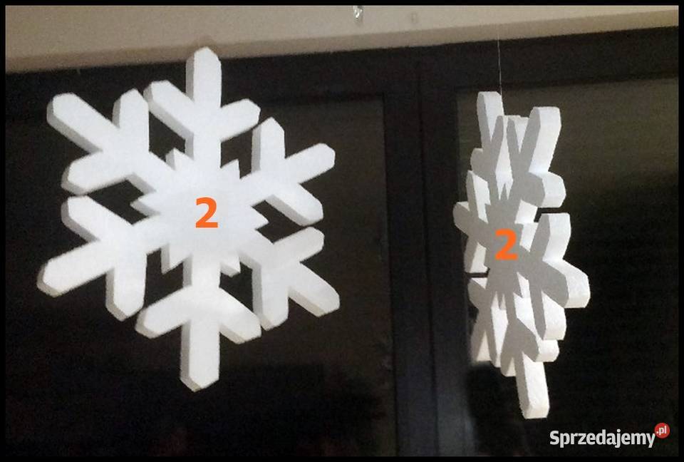 Śnieżynki styropianowe 35X35 2 Dekoracje i ozdoby Mokra Lewa
