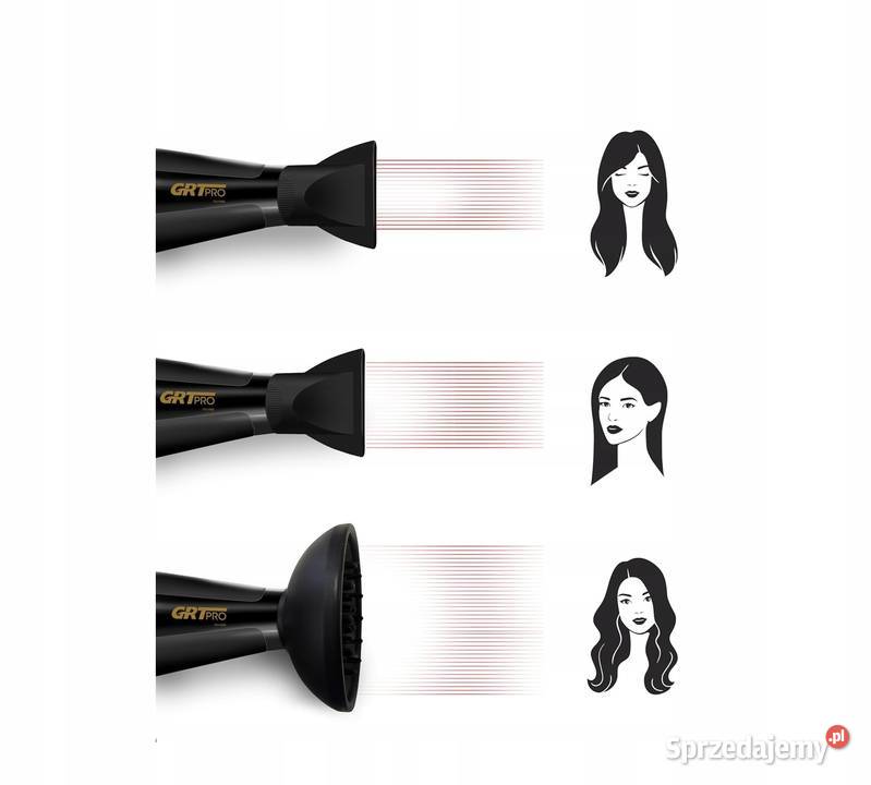 Suszarka do włosów jonowa 2400 W z dyfuzorem GRT Myszyniec sprzedam