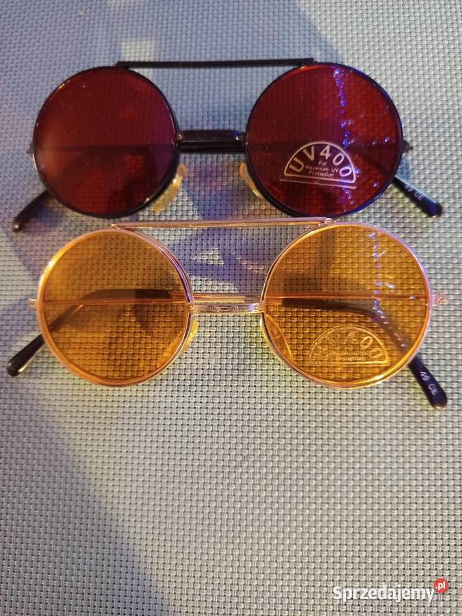 Okrągłe OKULARY PRZECIWSŁONECZNE Lenonki UV400 z Okulary