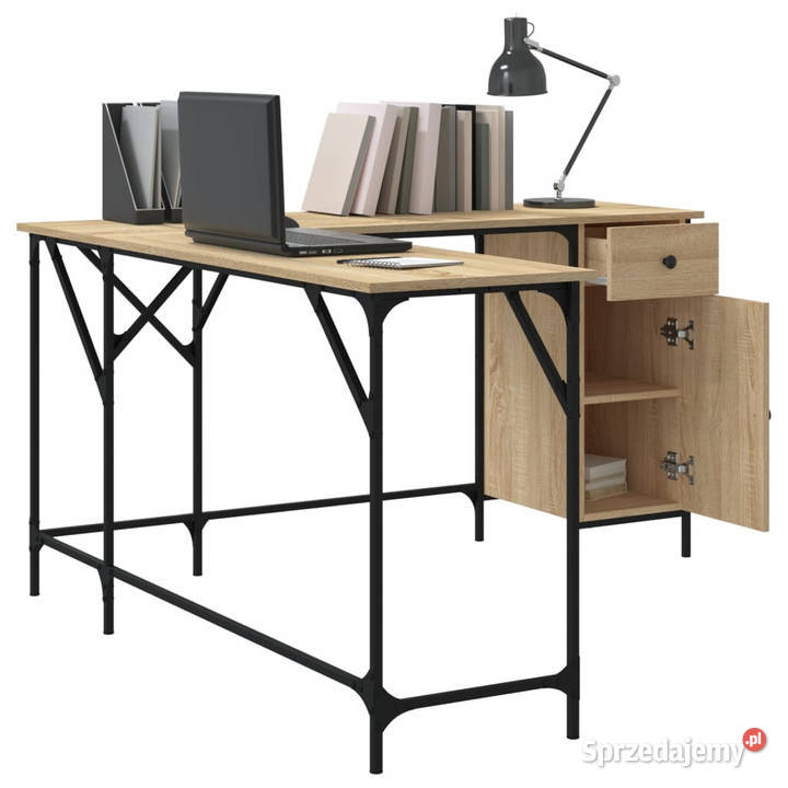 Biurko dąb sonoma 141x141x75 materiał Pozostałe Warszawa sprzedam