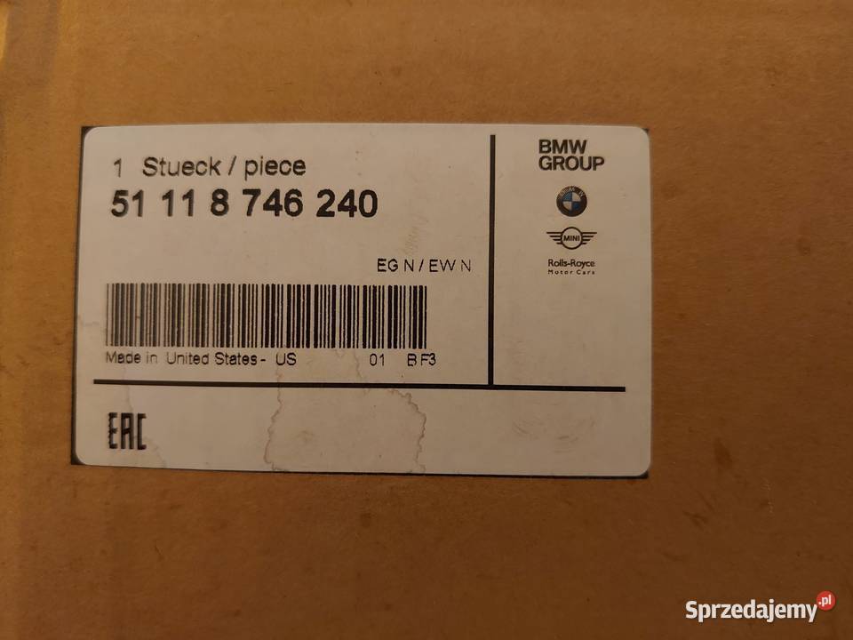 Kratka zaślepka maskownica zderzaka halogenu BMW Warszawa