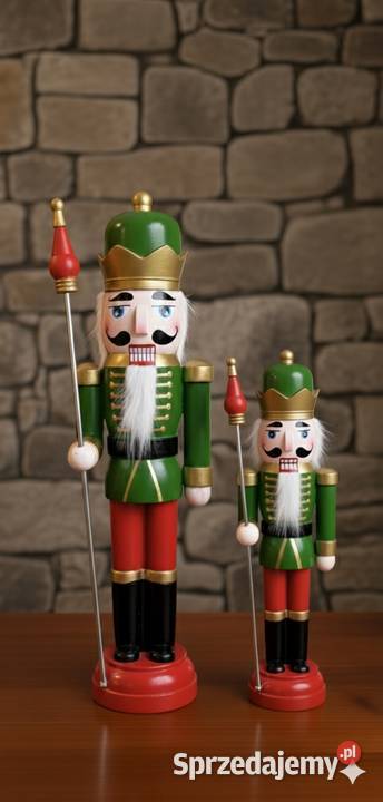 Cudowne drewniane dziadki do orzechów 90 i 45 Szczecin