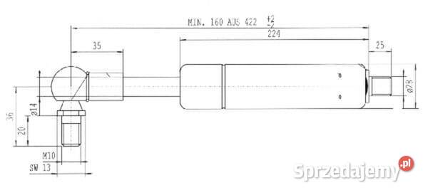 Sprężyna gazowa L422 mm 1700N Stabilus CA7972RE małopolskie Kamionna sprzedam