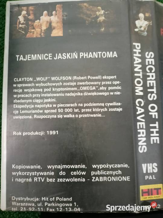 kaseta VHS z filmem Tajemnice jaskiń Phantoma podkarpackie