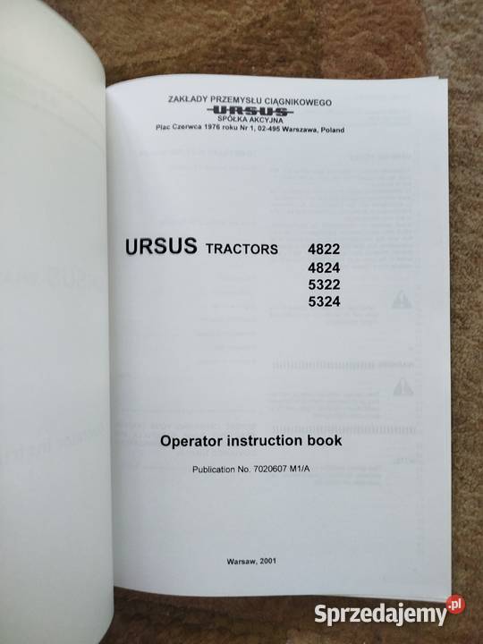 Instrukcja obsługi ciągnika rolniczego Ursus Lublin