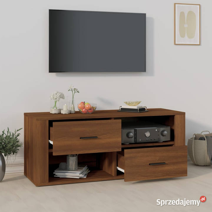 Szafka pod telewizor brązowy dąb 100x35x40 RTV Warszawa