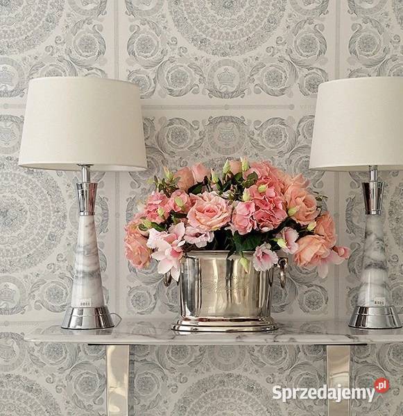 Lampa stołowa glamour nowojorska biały abażur mazowieckie Warszawa