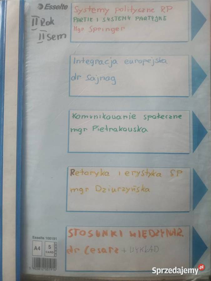 Materiały 3 lata studiów dziennych politologia