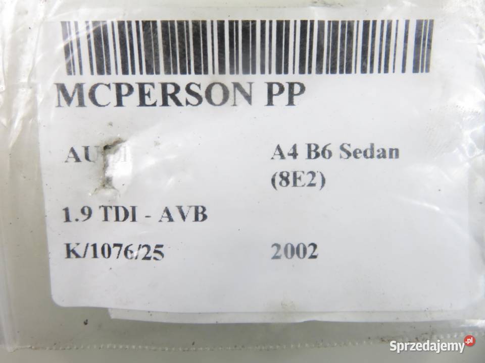 MCPERSON PRAWY PRZEDNI AUDI A4 B6 19 Amortyzatory