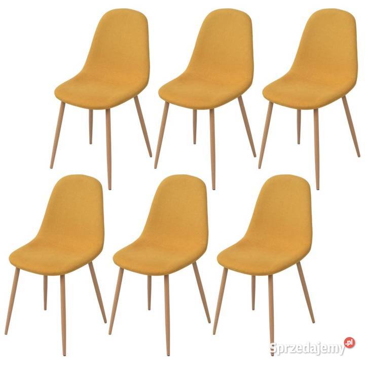 vidaXL Krzesła stołowe, 6 szt., żółte, tkanina 274365