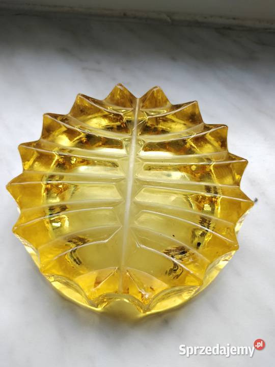 Popielniczka Ząbkowice ciemny żółty PRL Choszczno