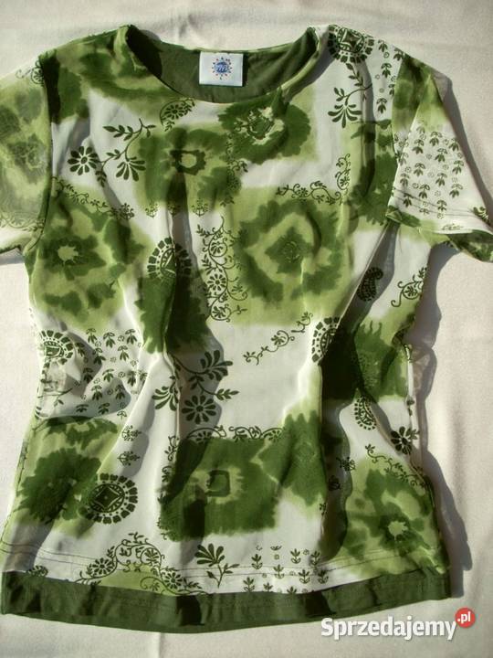 Siateczkowa Bluzka Zieleń Wzór 36 38 Bluzki i koszule Bluzki i koszule Nowy Sącz