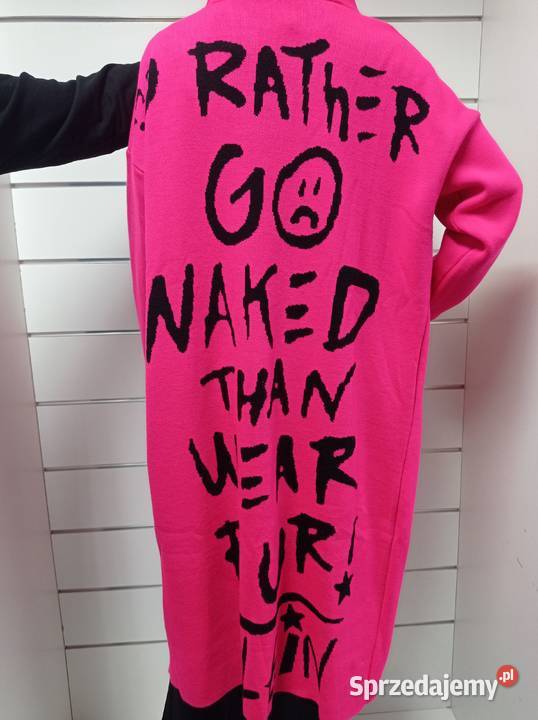 Kardigan z kapturem napisy rozmiar uniwersalny Konin