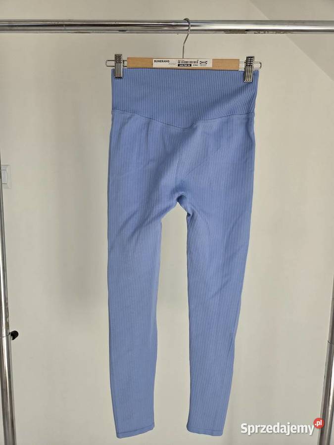 Jasnoniebieskie legginsy w prążki Liszki