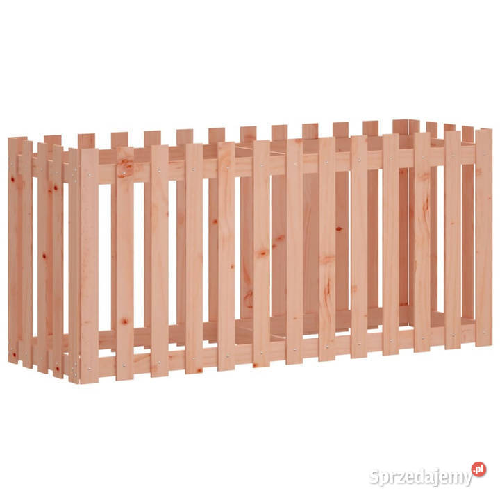 Rabata ogrodowa z płotkiem 150x50x70 lite drewno