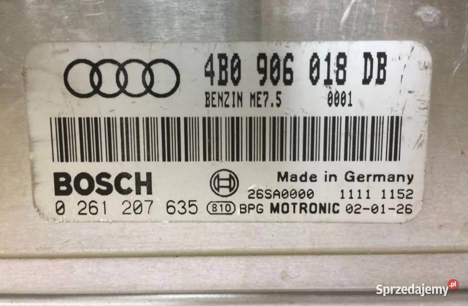 KOMPUTER STEROWNIK SILNIKA AUDI A6 C5 18 T Działoszyce