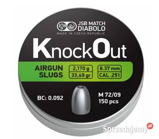 10x JSB KO Slugs kal 251 637 mm 150 niekokesz Przyłęki