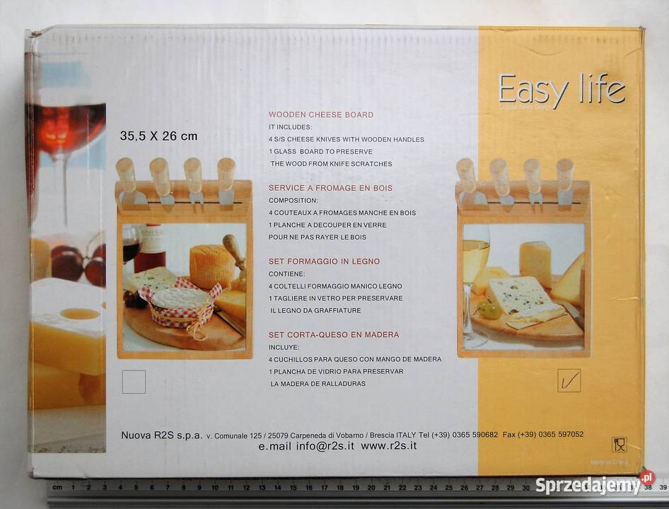 Drewniana deska do serów z 4 nożami 355 x 26 Deski do krojenia Lublin