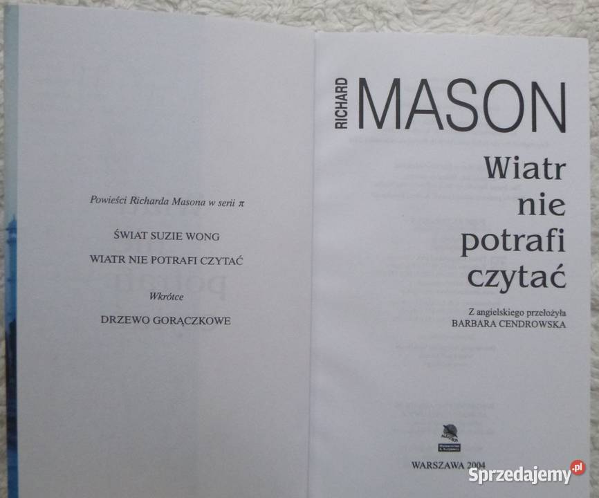 Wiatr nie potrafi czytać Richard Mason Warszawa sprzedam