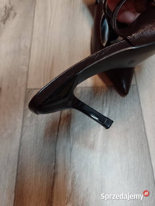 4041 Brązoweczekoladowe czółenka wieczorowe z Kraków