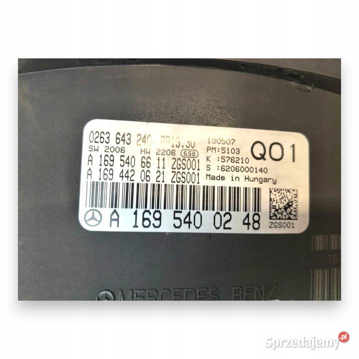 LICZNIK ZEGARY A1695400248 Mercedes W169 15 17 lubelskie Chełm sprzedam