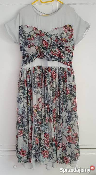 Rozkloszowana sukienka w kwiaty ASOS 46 XXXL 3XL Szczecin sprzedam