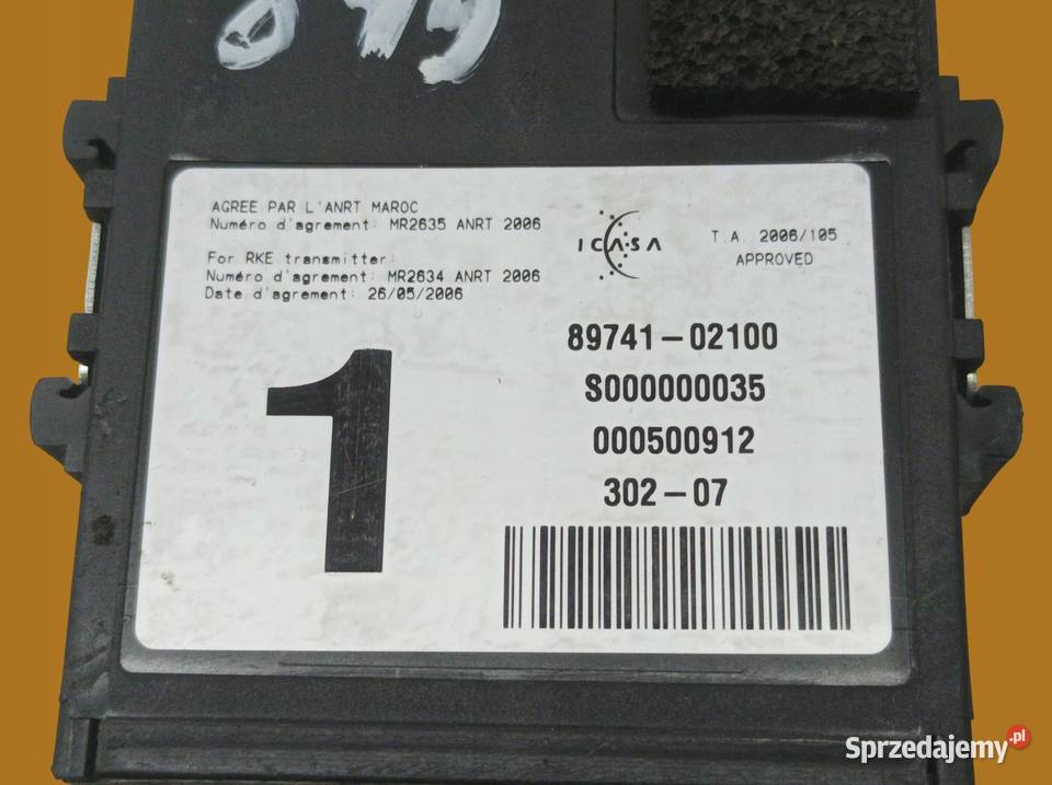 MODUŁ 8974102100 Toyota Auris I 20062012 Komputery Części samochodowe