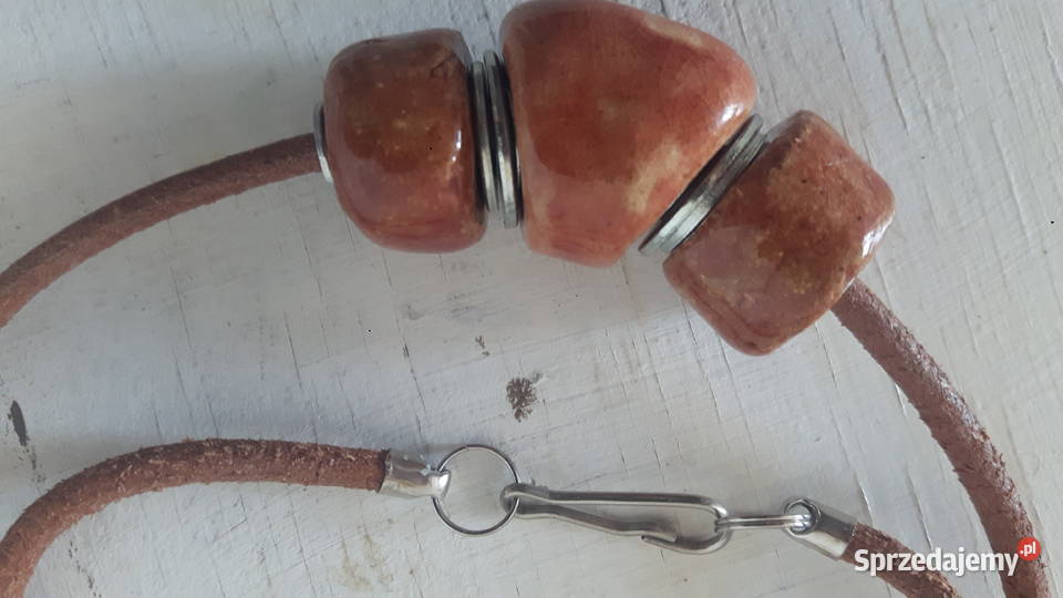 Naszyjnik ceramiczny ręcznie wykonany mazowieckie