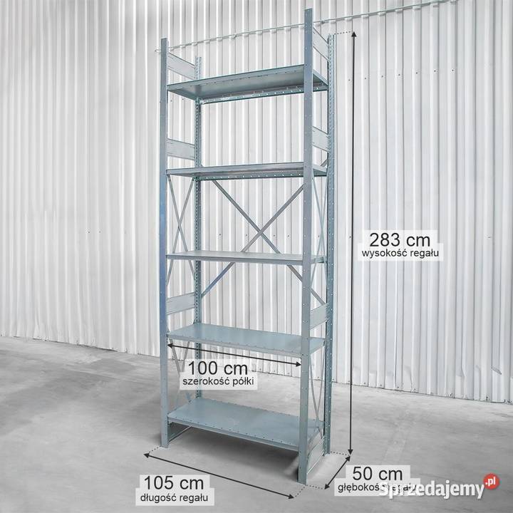Regał magazynowy 5 półek DEXION 283x105x50 MODUŁ Magazynowanie Chmielów