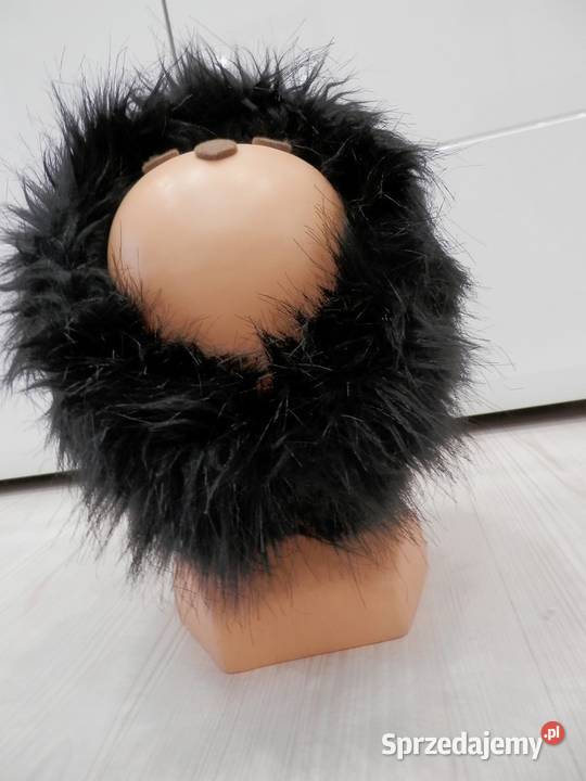 Opaska na Uszy Czarna Zimowa Futrzana Sztuczne Galanteria i dodatki podlaskie Łomża